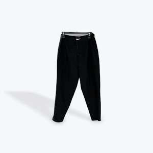 Robbie Bee Black Silk Blend High Waist Pleated‎ Wide Leg Dress Pants Size 8